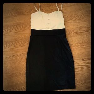 Black and white mini dress